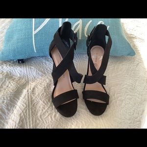 Chinese Laundry Foxie Heeled Black Sandal 7.5